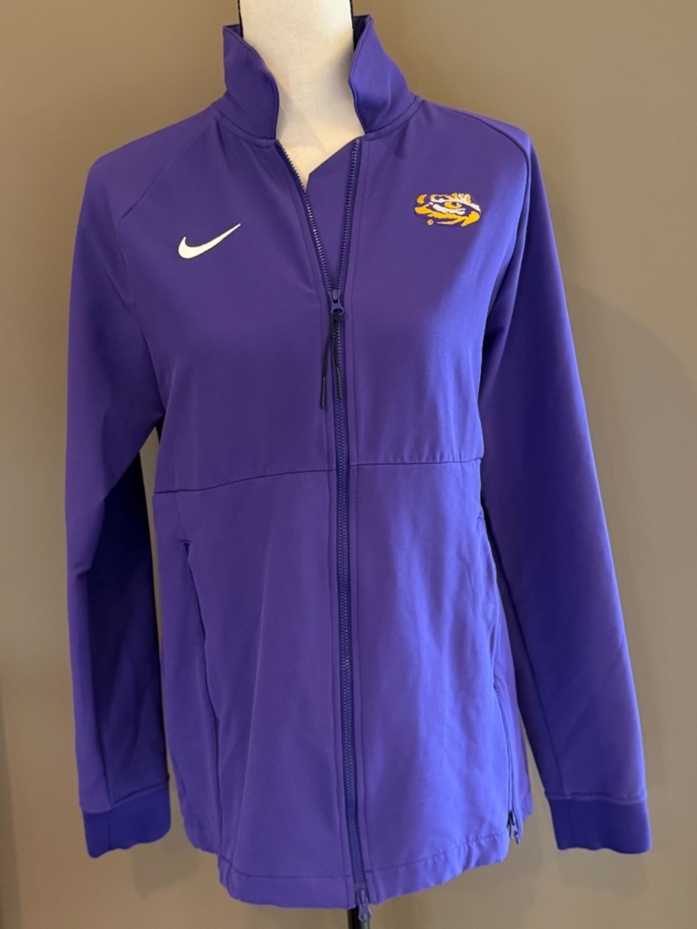 Nike LSU Tigers Sideline Midweight Purple Full Zip Team Jacket, Size Medium